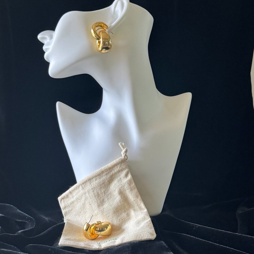 J Crew Rounded Chainlink Earrings - Picture 3 of 4